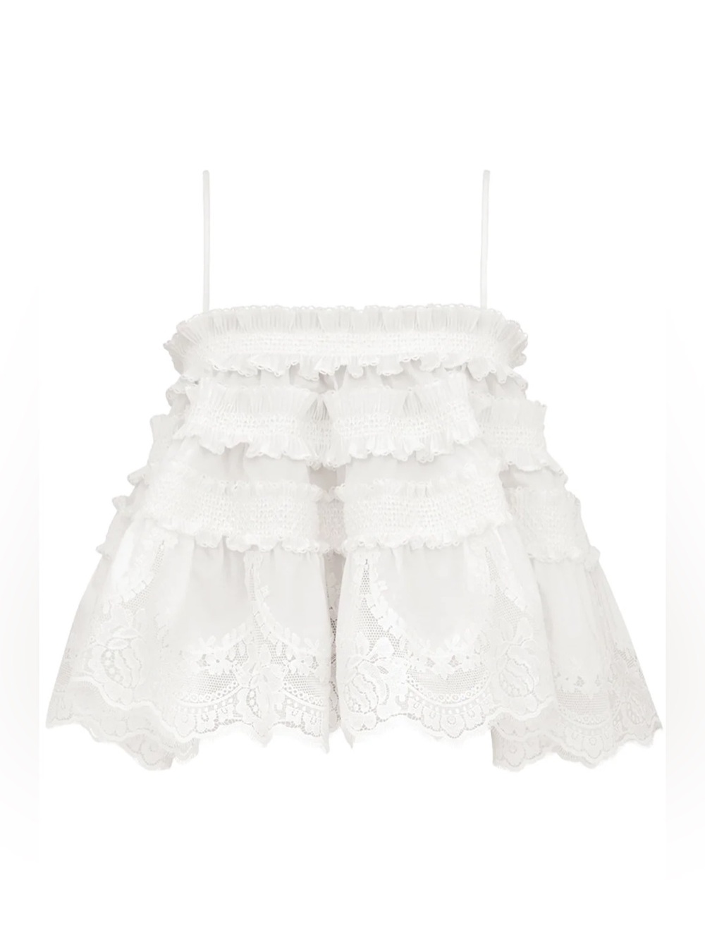 White Ruffled Lace Camisole Top size medium